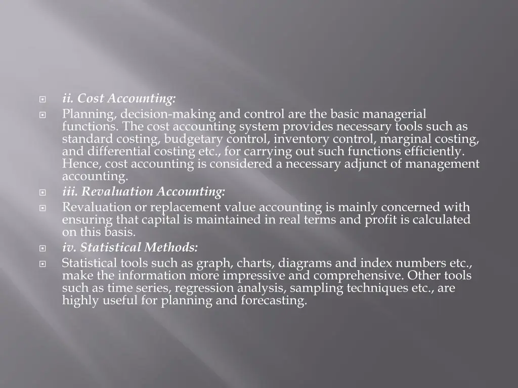 ii cost accounting planning decision making