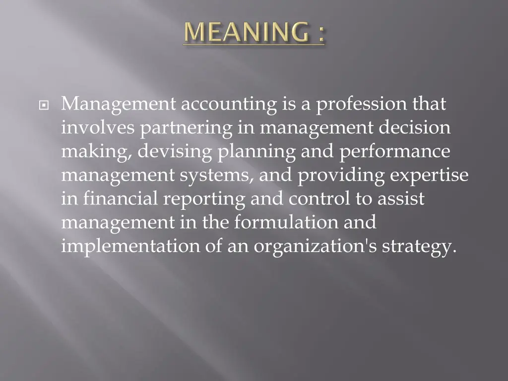 management accounting is a profession that