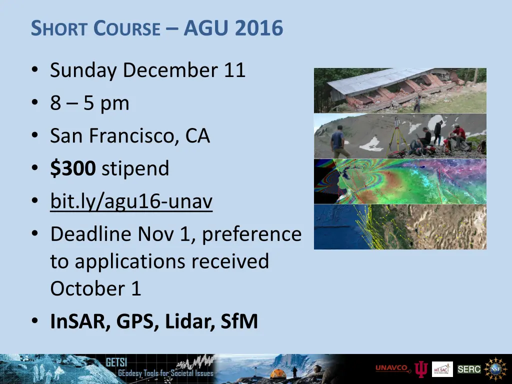 s hort c ourse agu 2016