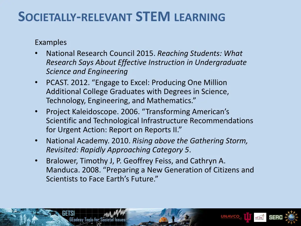 s ocietally relevant stem learning