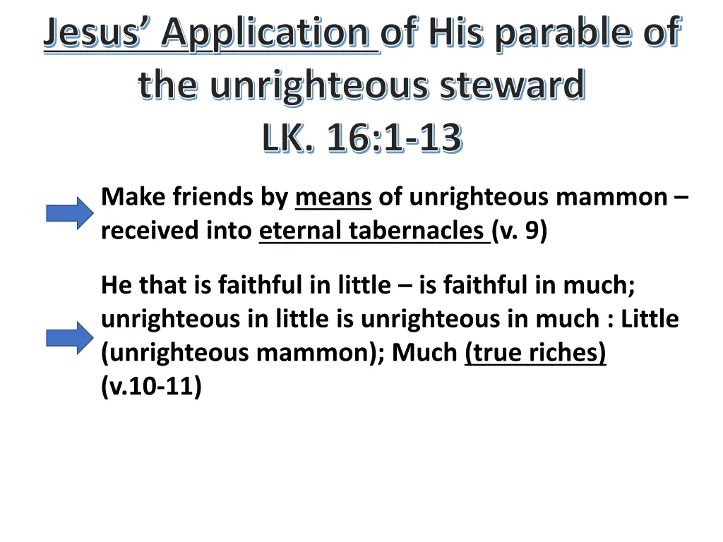 jesus application of his parable 1