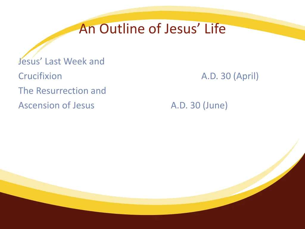 an outline of jesus life 1