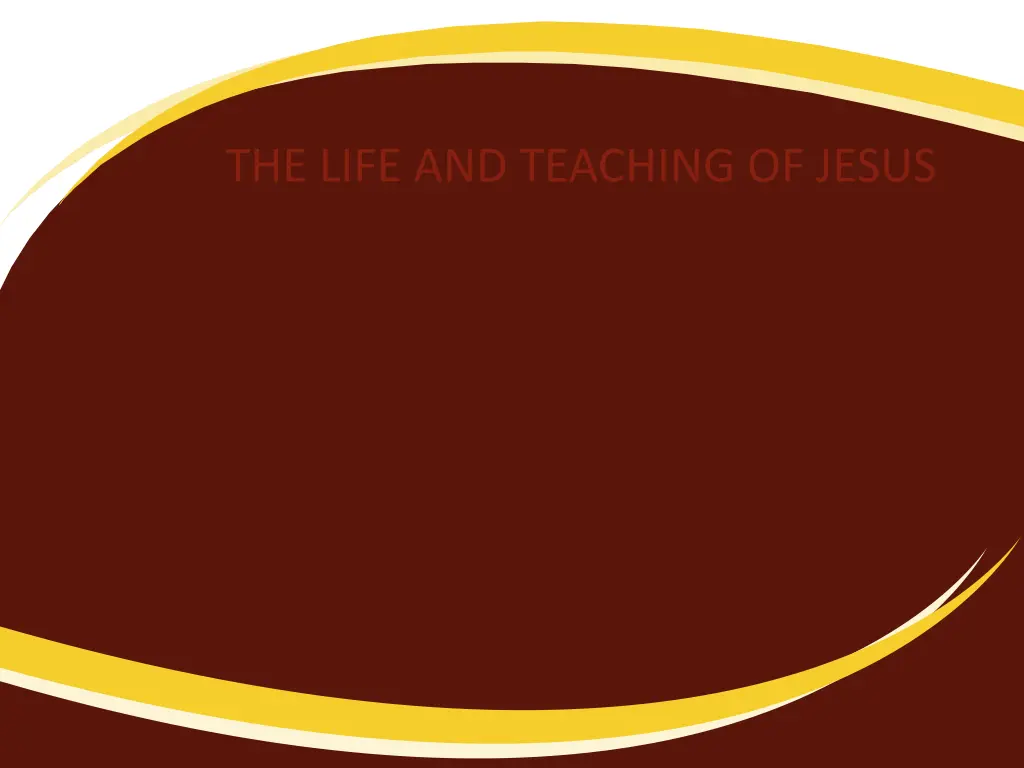 the life and teaching of jesus