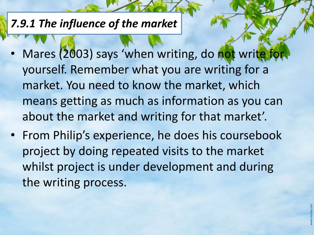 7 9 1 the influence of the market