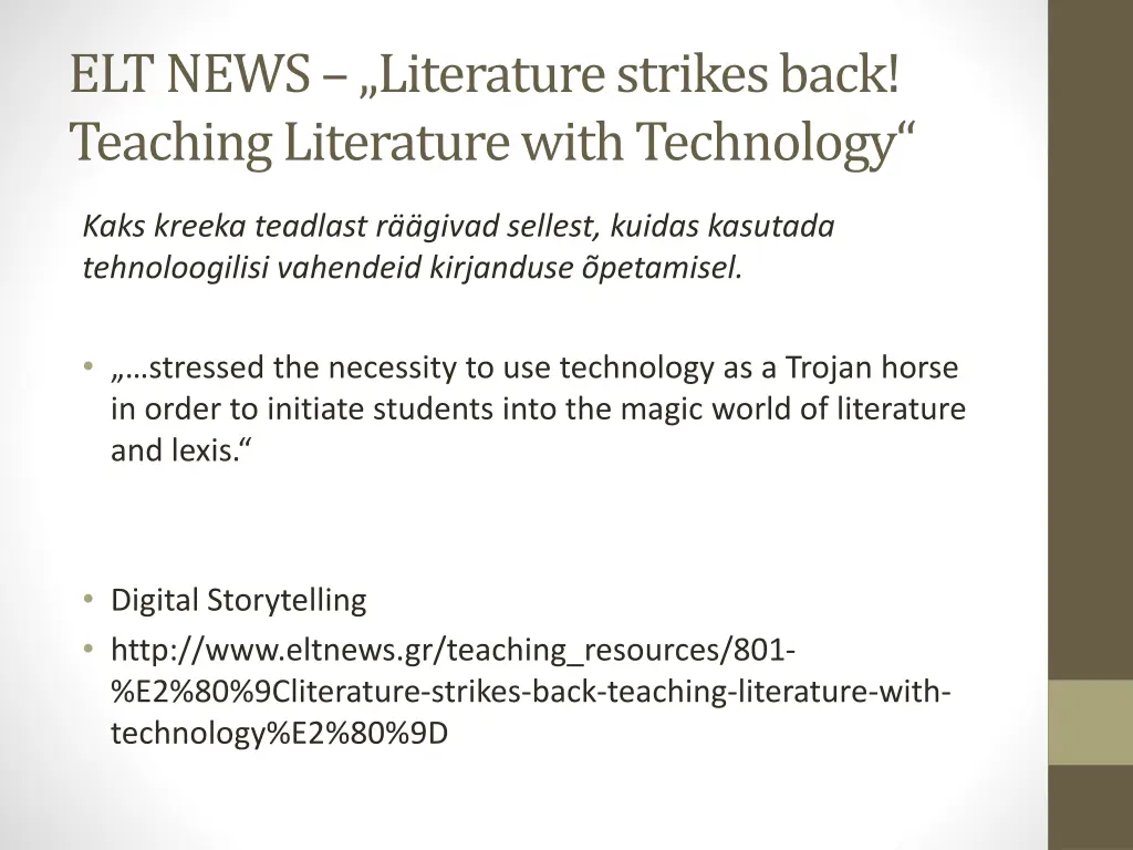 elt news literaturestrikesback