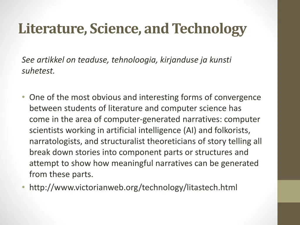 literature science and technology