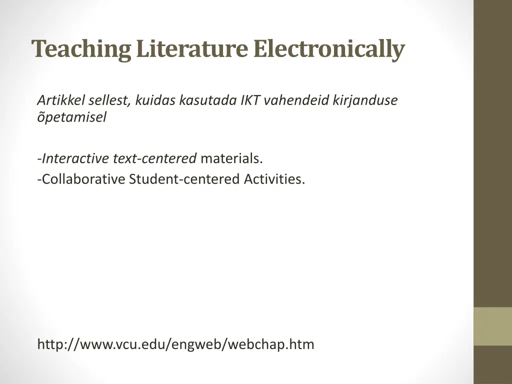 teachingliteratureelectronically