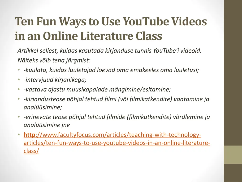 ten fun ways to use youtube videos in an online