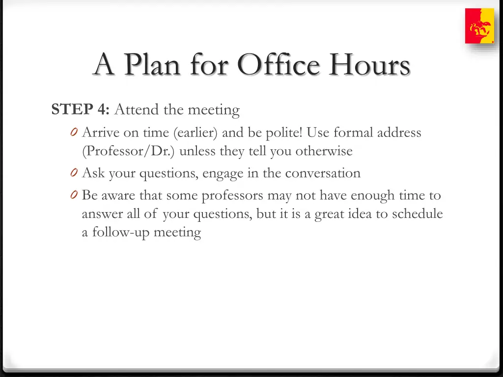 a plan for office hours 3