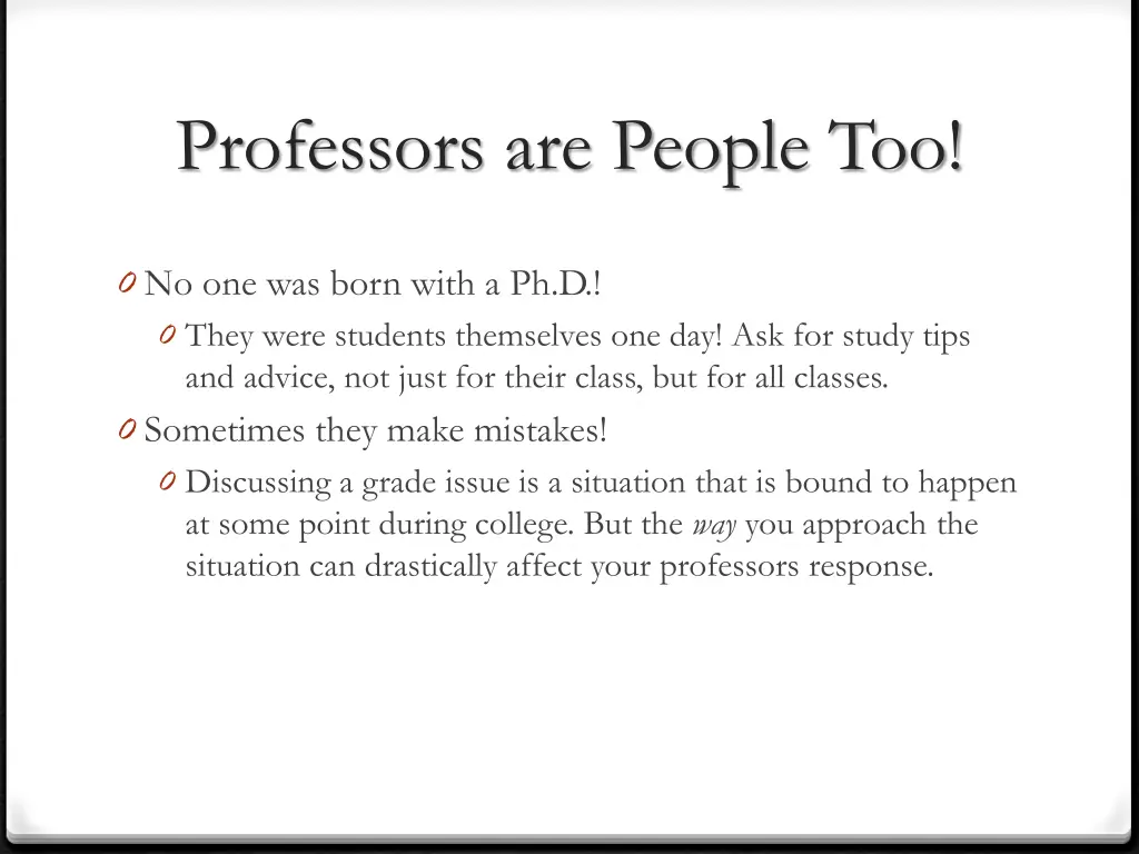 professors are people too