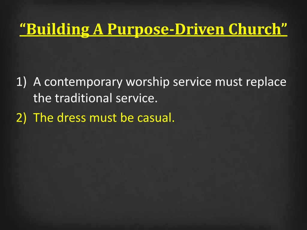 building a purpose driven church 1