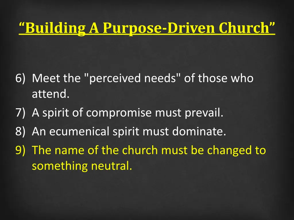 building a purpose driven church 8