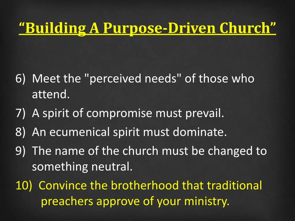 building a purpose driven church 9