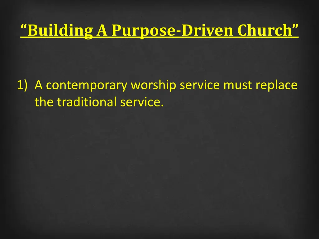 building a purpose driven church