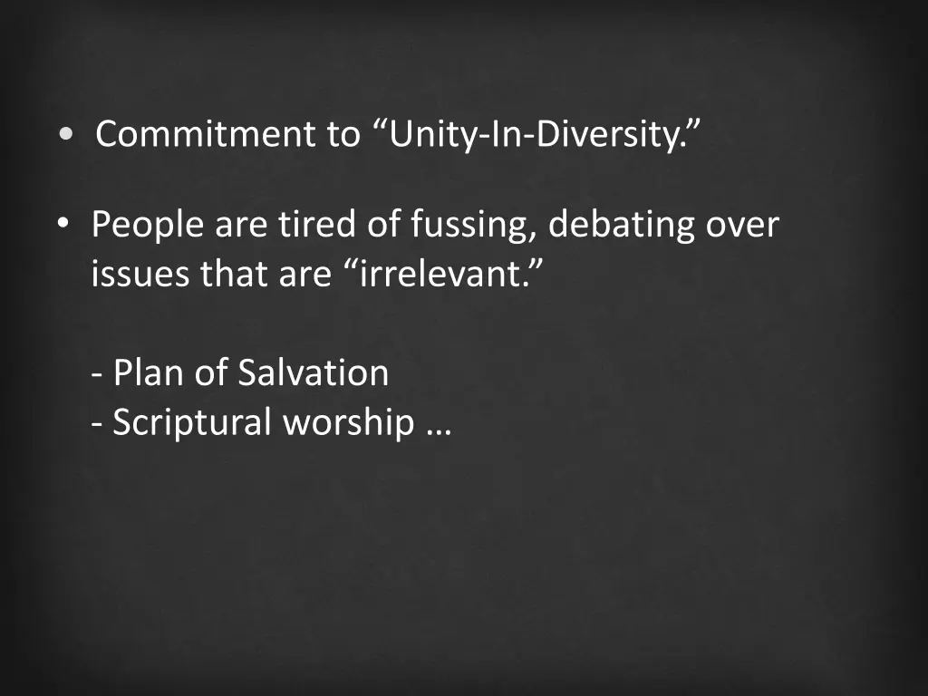 commitment to unity in diversity