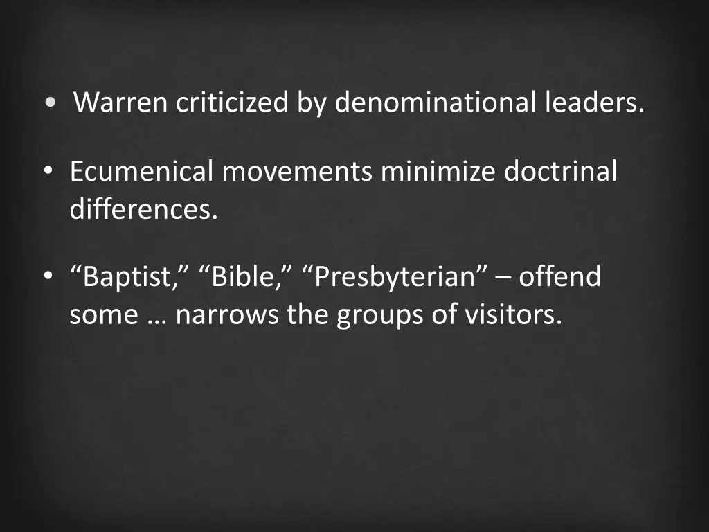 warren criticized by denominational leaders