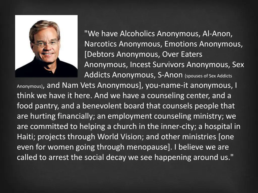 we have alcoholics anonymous al anon narcotics