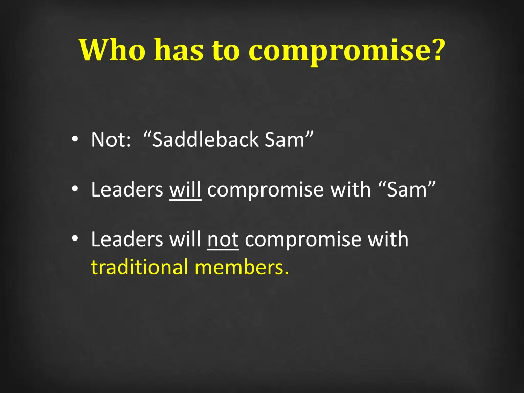 who has to compromise