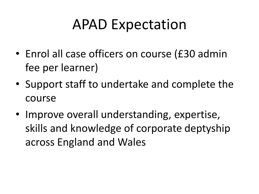 apad expectation