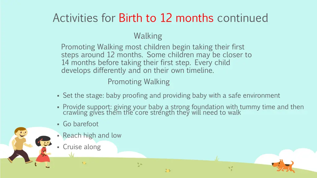 activities for birth to 12 months continued 2