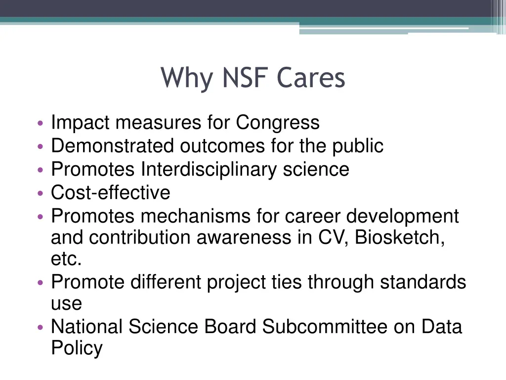 why nsf cares