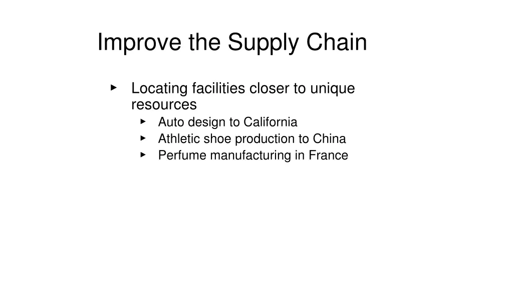 improve the supply chain