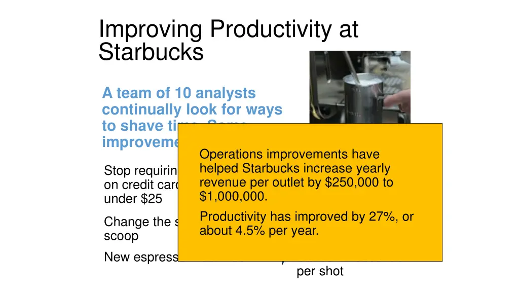 improving productivity at starbucks 1