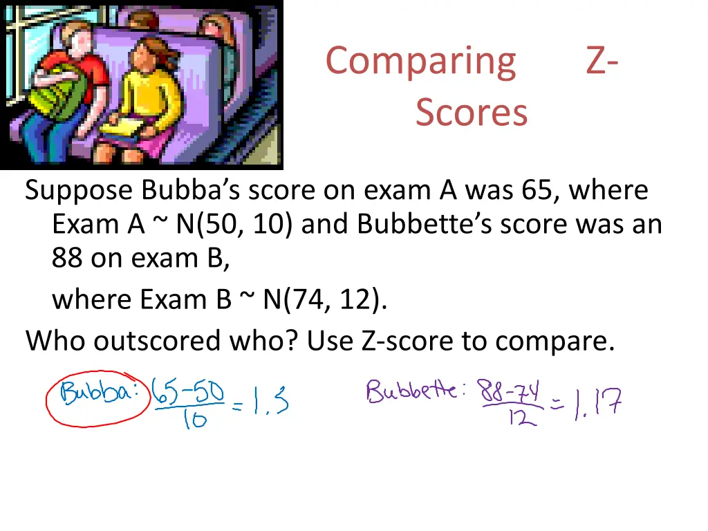 comparing z scores