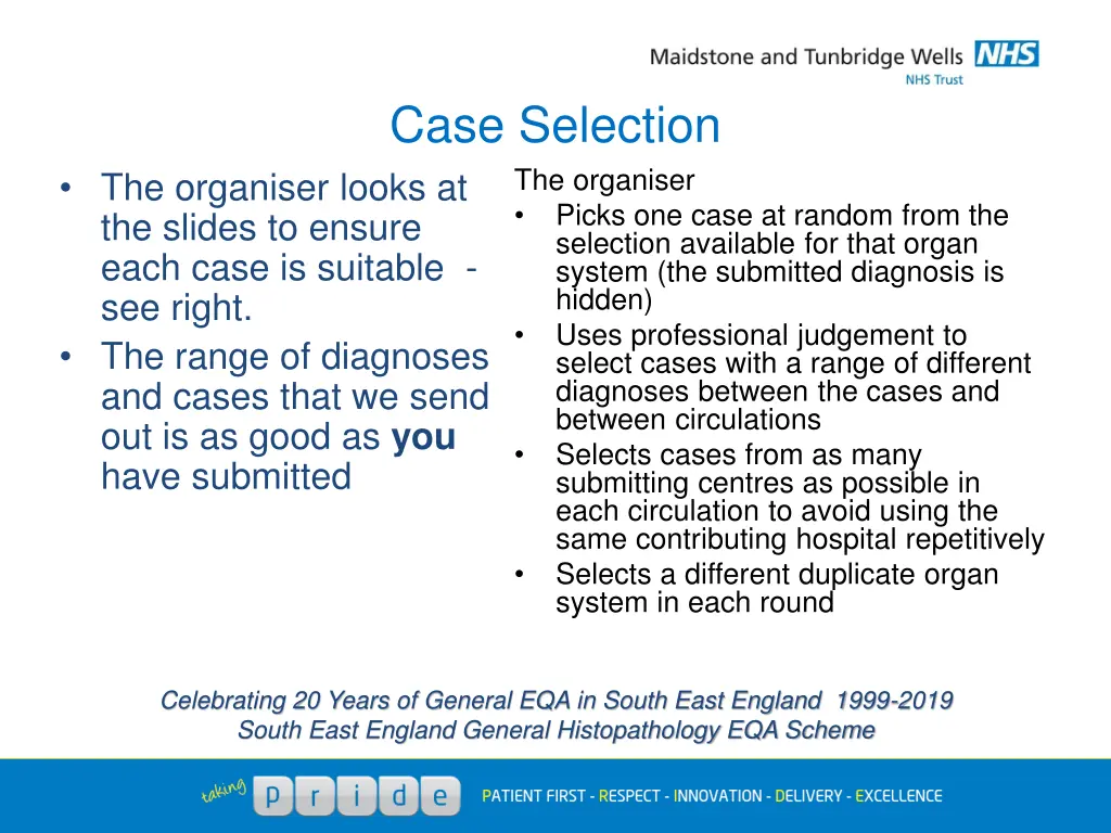 case selection the organiser