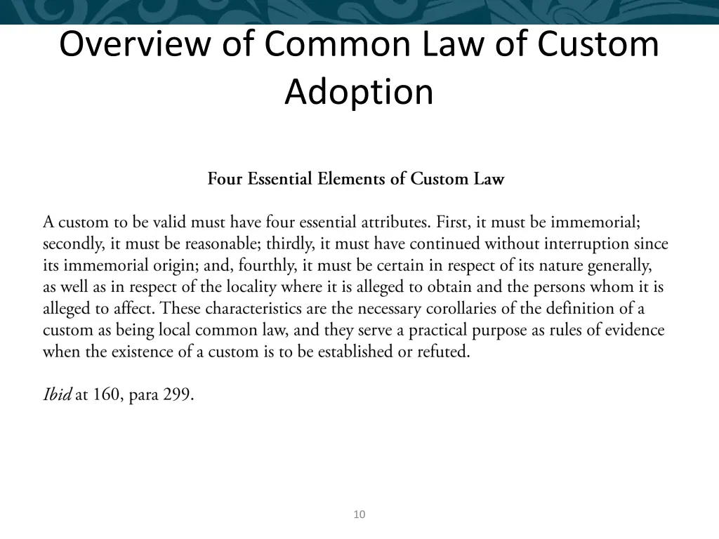 overview of common law of custom adoption 1