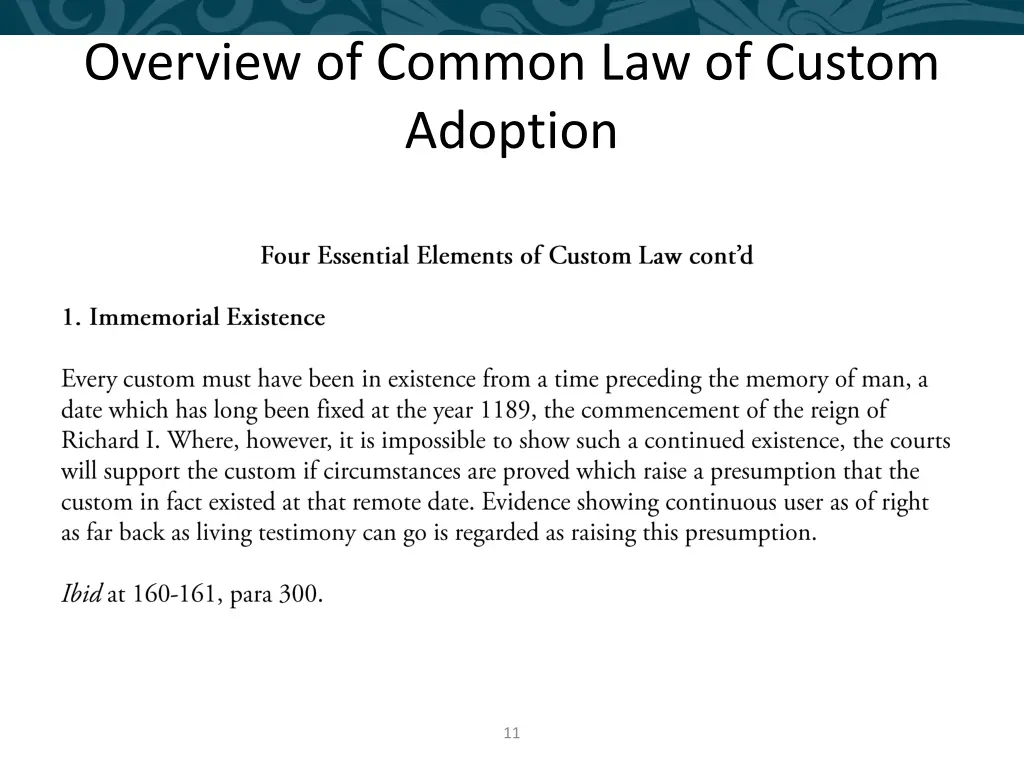 overview of common law of custom adoption 2