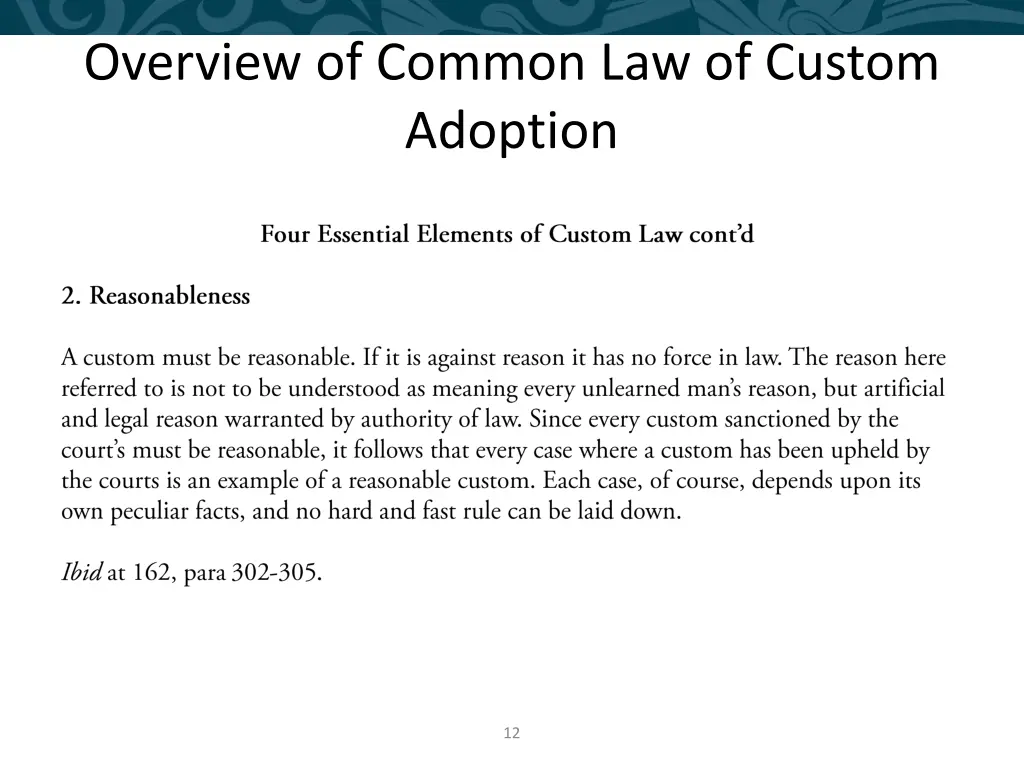 overview of common law of custom adoption 3