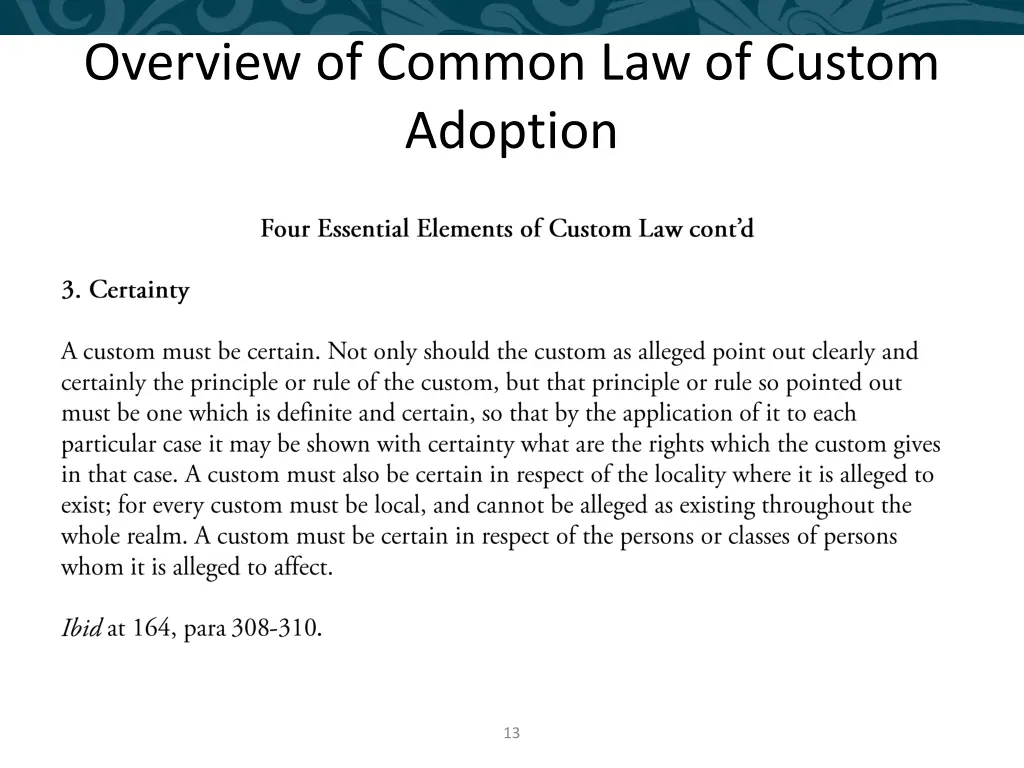 overview of common law of custom adoption 4