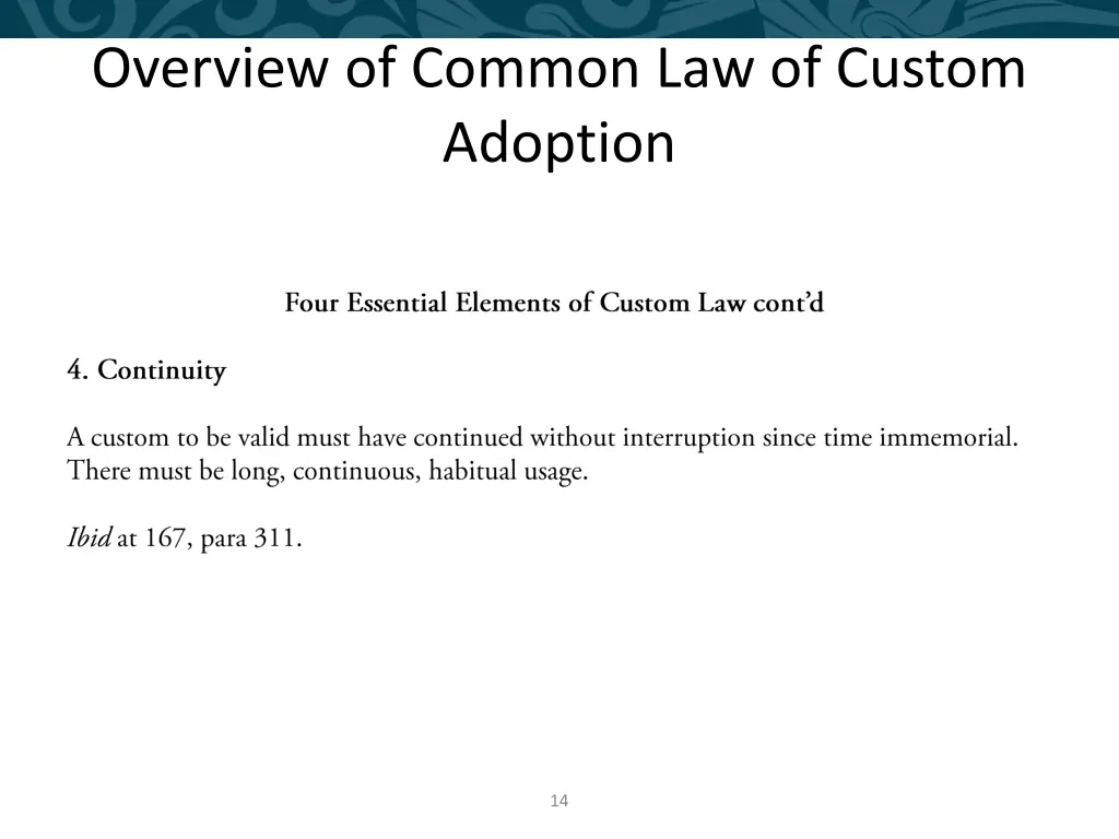 overview of common law of custom adoption 5