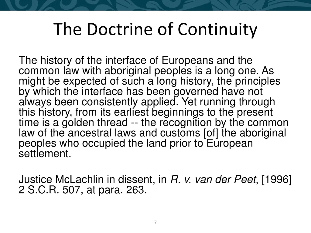 the doctrine of continuity