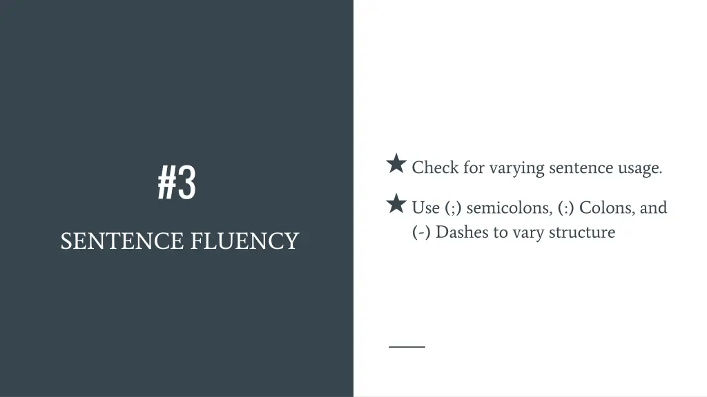 check for varying sentence usage use semicolons