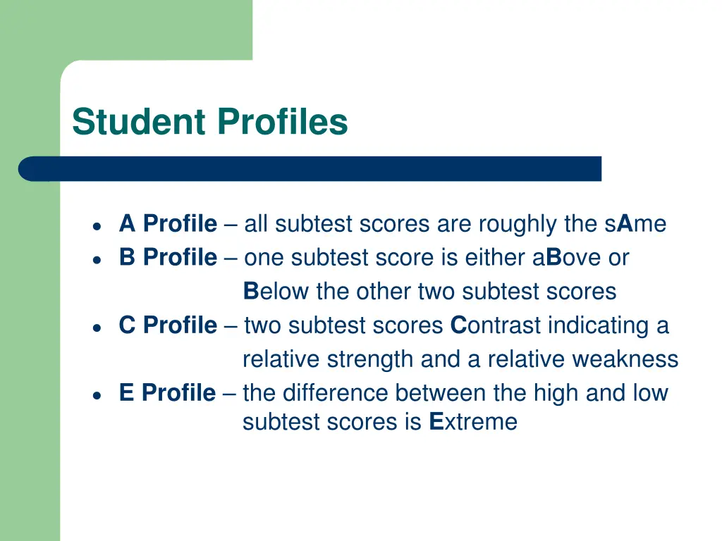 student profiles