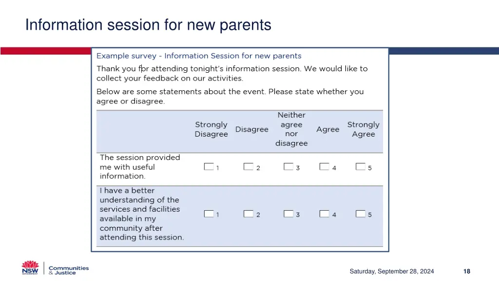 information session for new parents