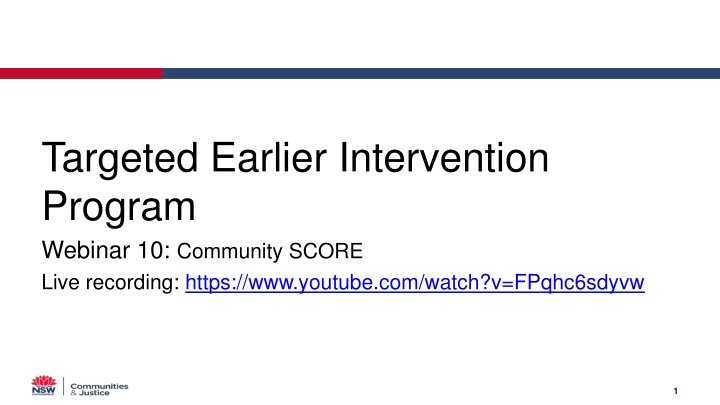 targeted earlier intervention program webinar