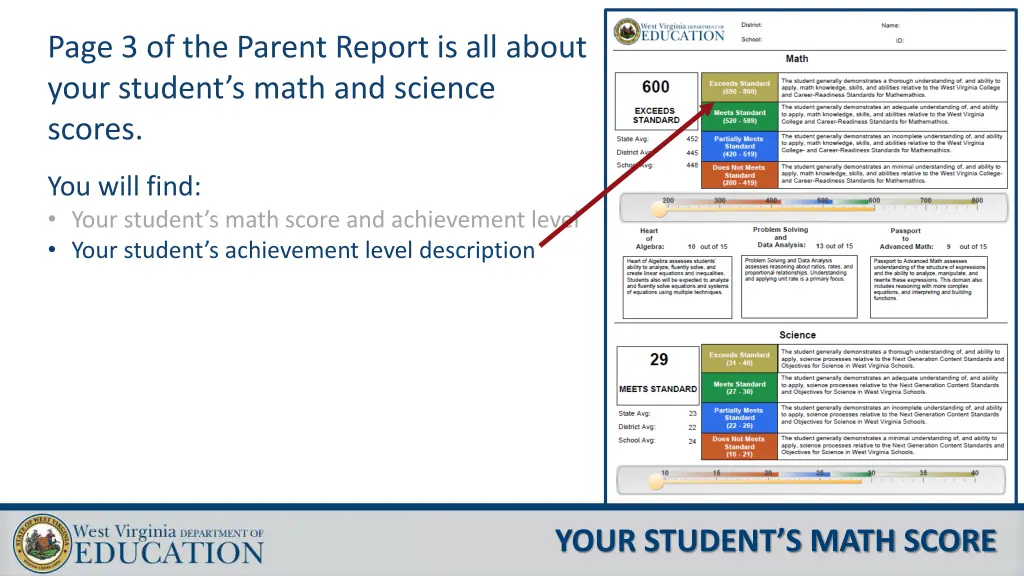 page 3 of the parent report is all about your 1