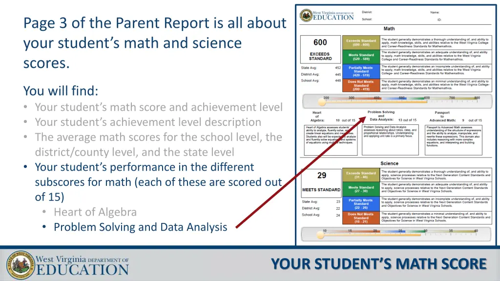 page 3 of the parent report is all about your 4