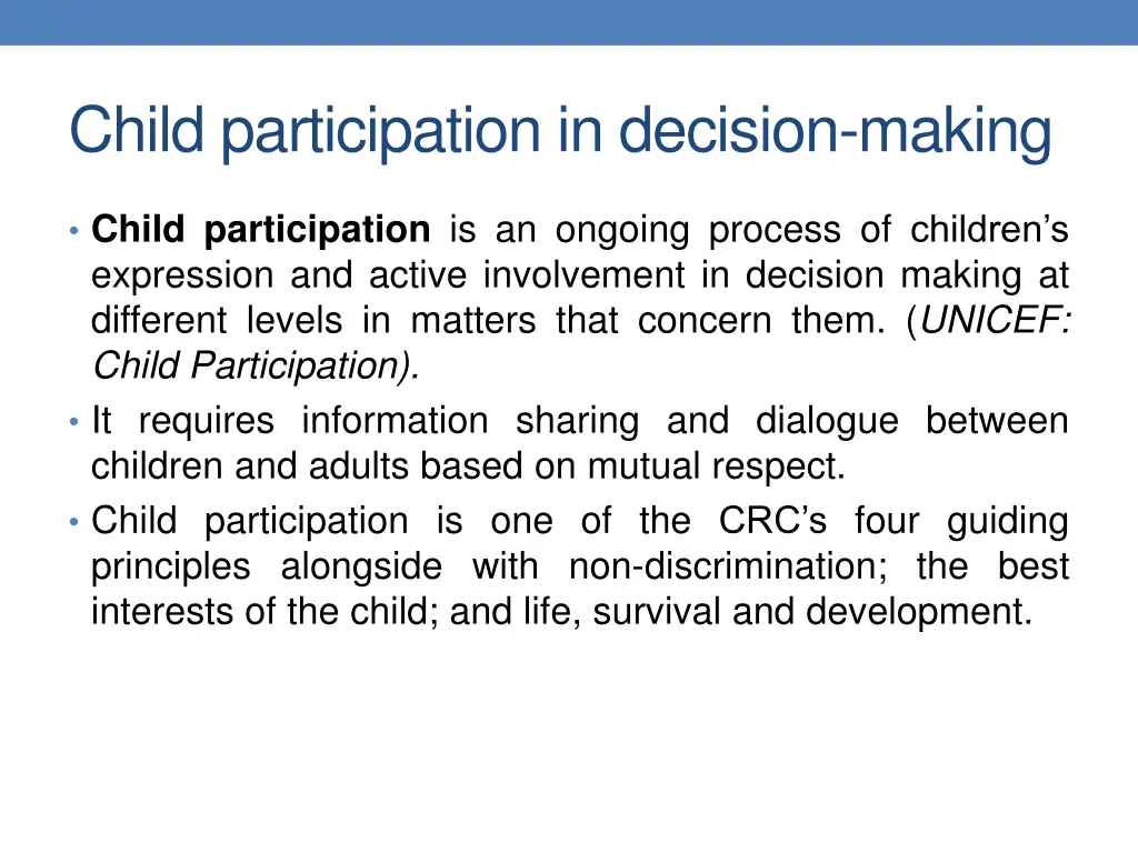 child participation in decision making