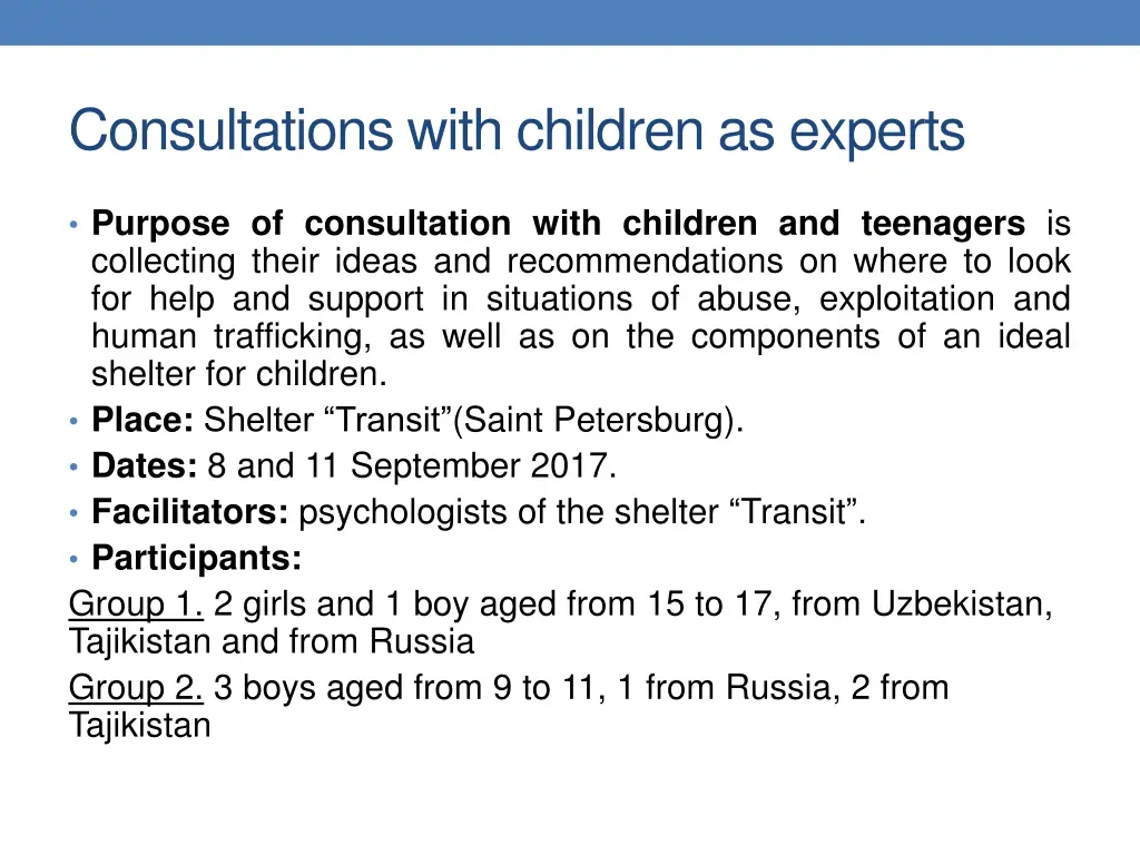 consultations with children as experts