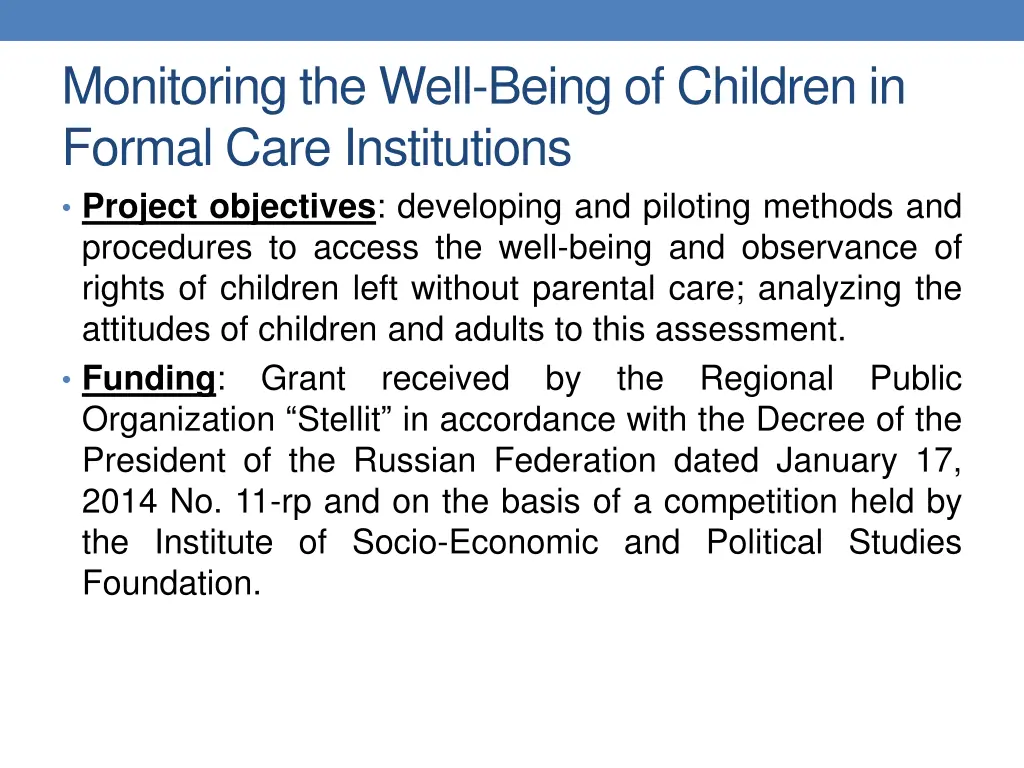 monitoring the well being of children in formal