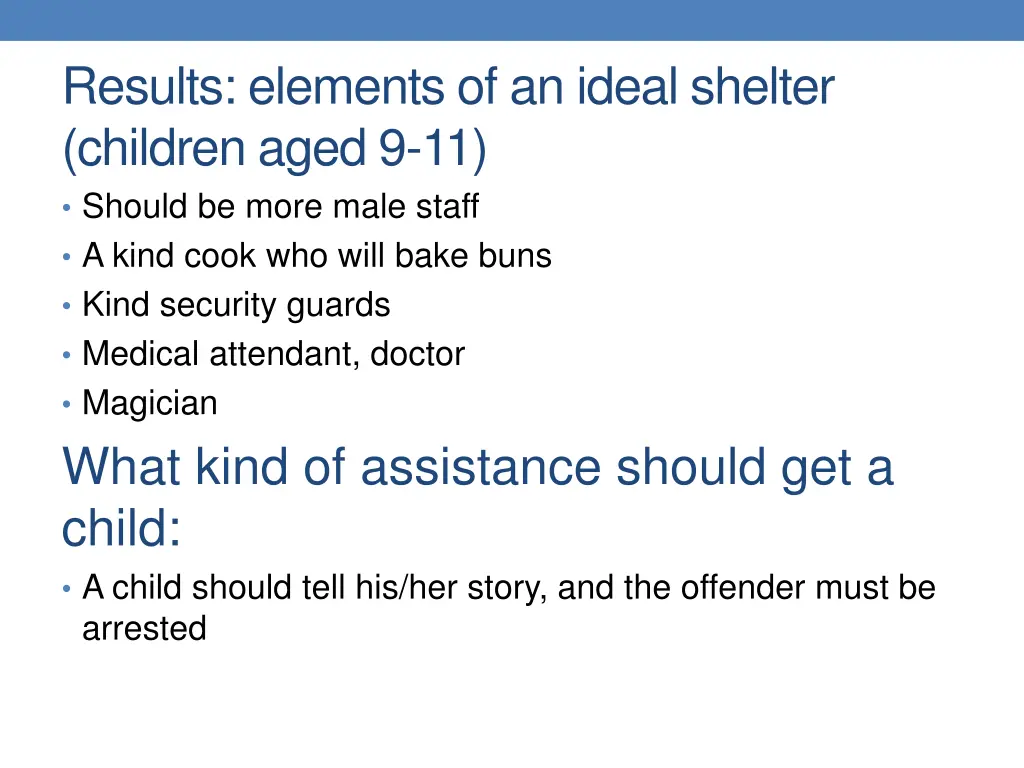 results elements of an ideal shelter children 1