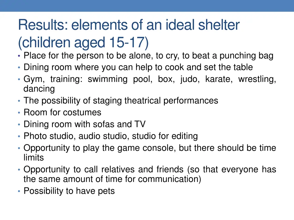 results elements of an ideal shelter children 3