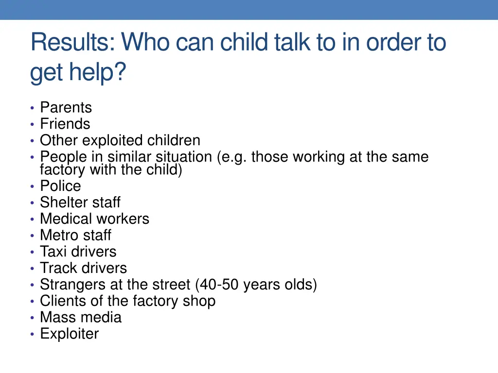 results who can child talk to in order to get help