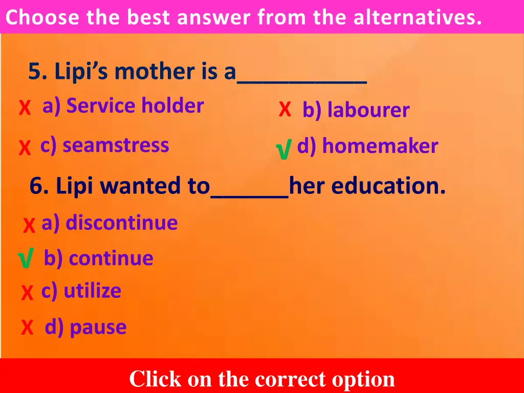 choose the best answer from the alternatives 2