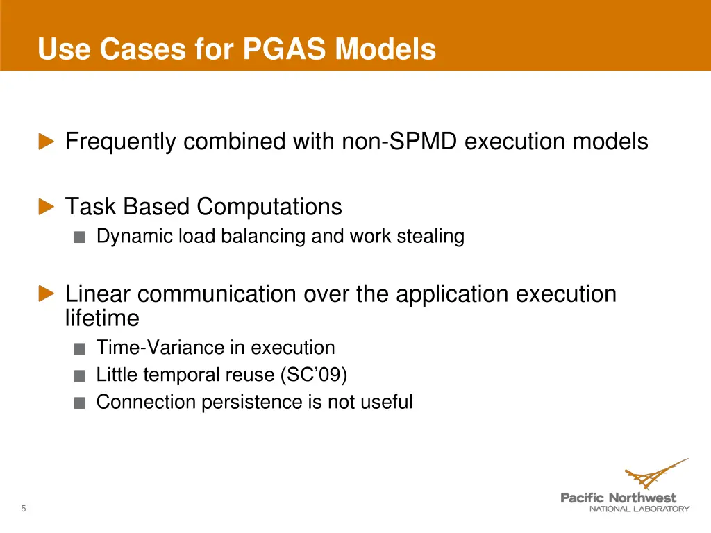 use cases for pgas models