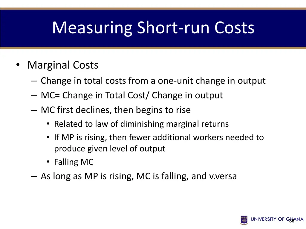 measuring short run costs 1